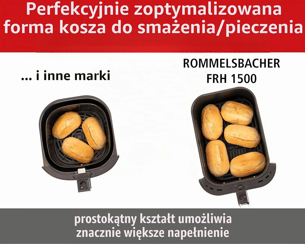 Rommelsbacher karšto oro gruzdintuvė 5 l, 1500 W, jutiklinis valdymas, FRH 1500