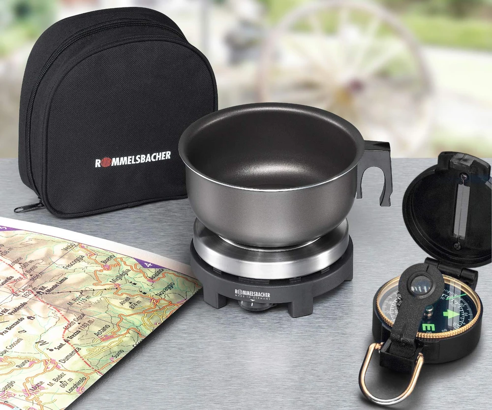 Rommelsbacher RK 501/SU Degiklių/virimo zonų skaičius 1, Nerūdijantis plienas/ juodas, 500 W, Elektrinis, Automatinė kelioninė kaitlentė