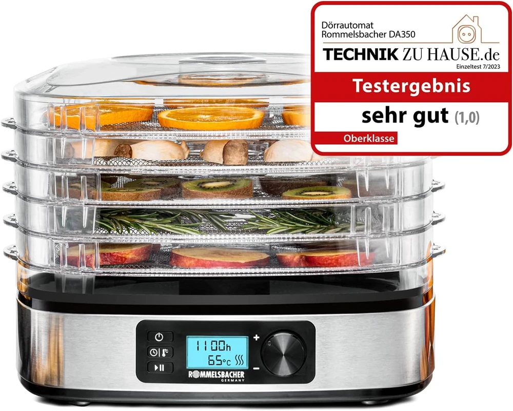 Rommelsbacher maisto džiovyklė 380 W su 5 padėklais, DA350
