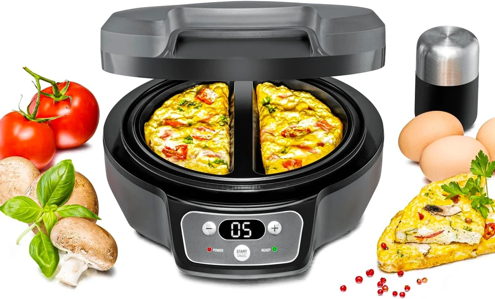 Rommelsbacher omletų keptuvė 950 W dviem omletams su laikmačiu OM950