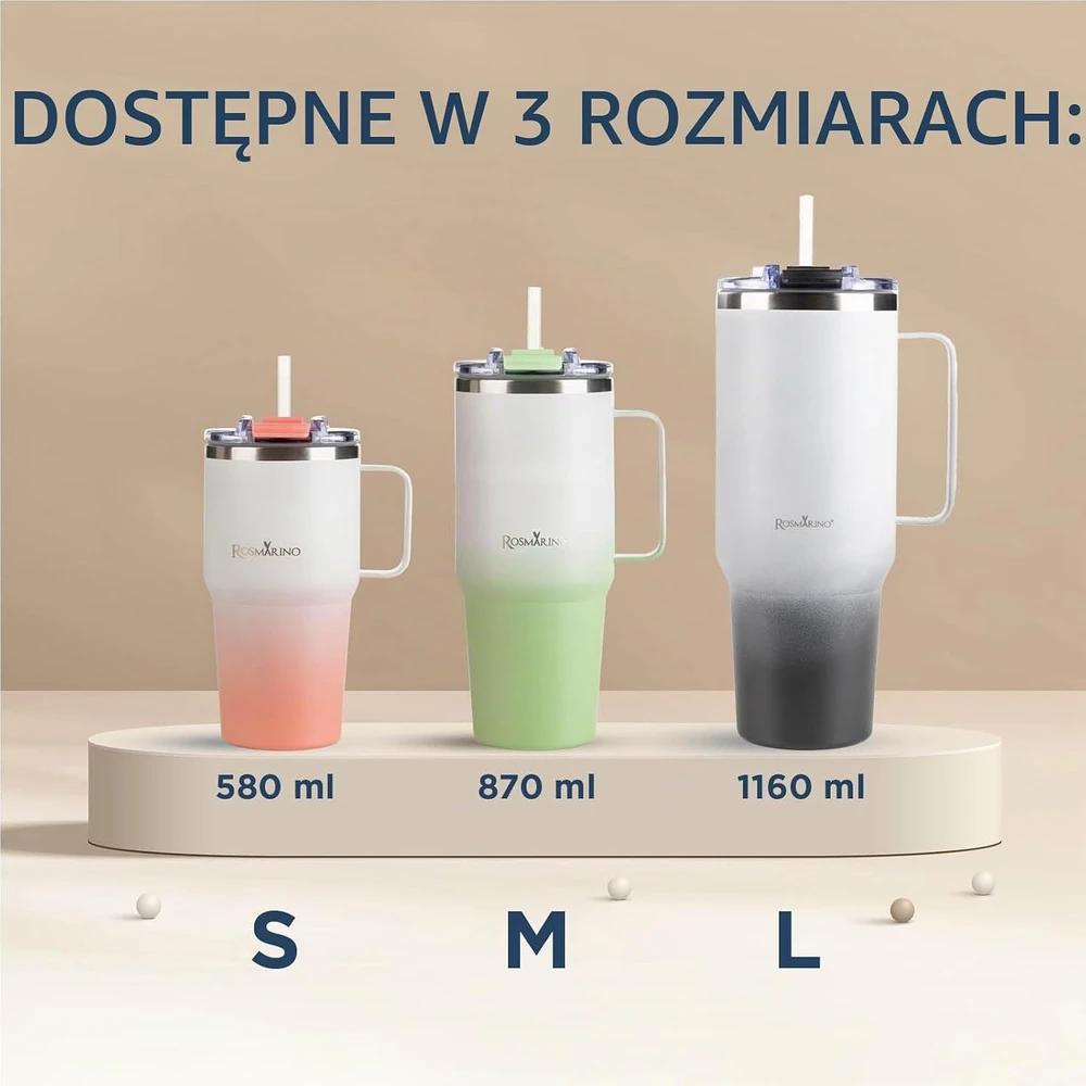 Rosmarino vakuuminis termopuodelis 580 ml, nerūdijančiojo plieno, mėlynas Ombre Mėlyna
