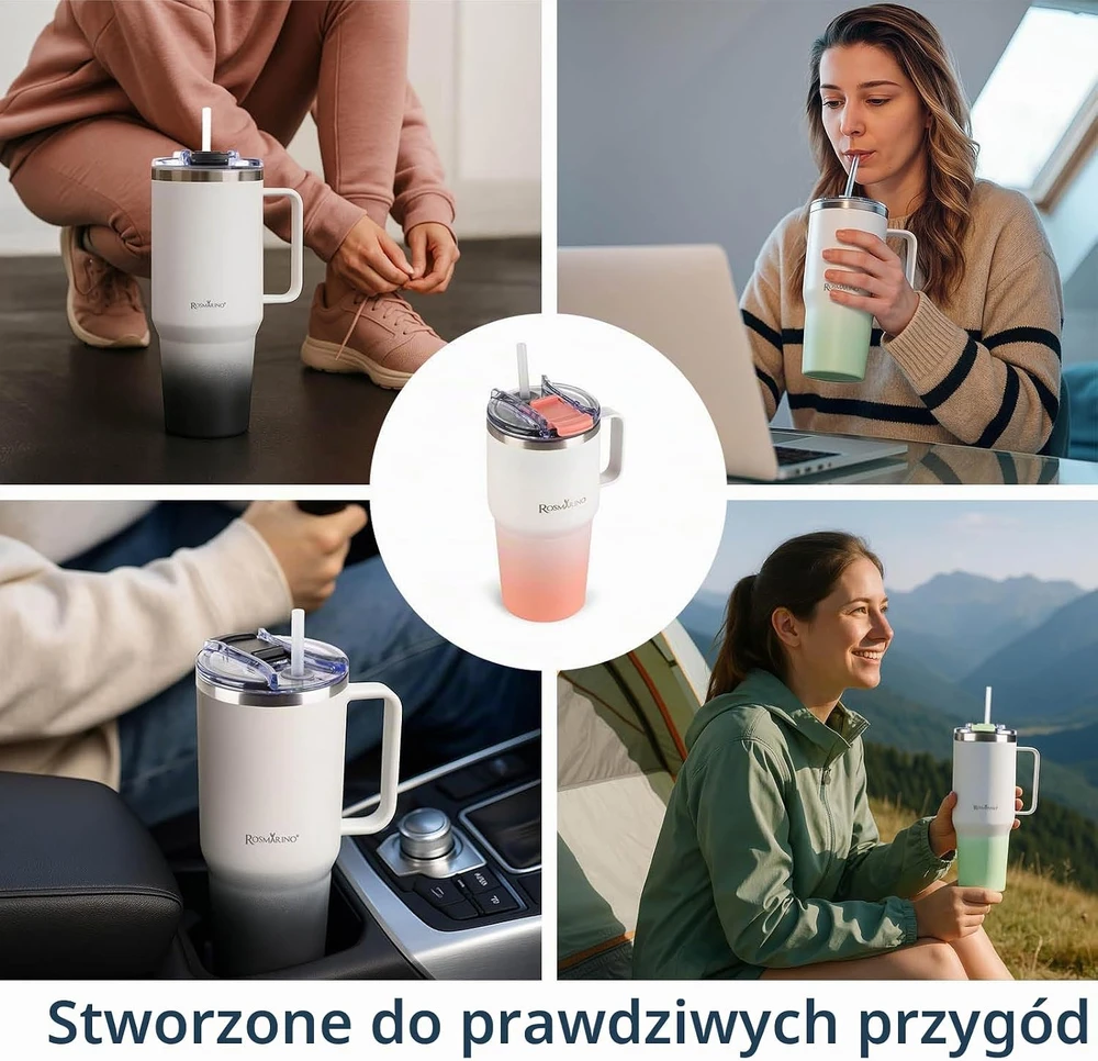Rosmarino vakuuminis termopuodelis 580 ml, nerūdijančiojo plieno, mėlynas Ombre Mėlyna