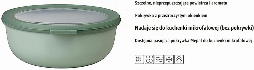 Rosti Mepal Mepal apvalūs maisto laikymo indai su dangteliais 350, 750 ir 1250 ml, 3 vnt.