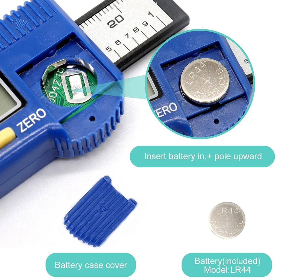 RUIZHI skaitmeninis padangų protektoriaus gylio matuoklis su LCD ekranu 0–25,4 mm 118
