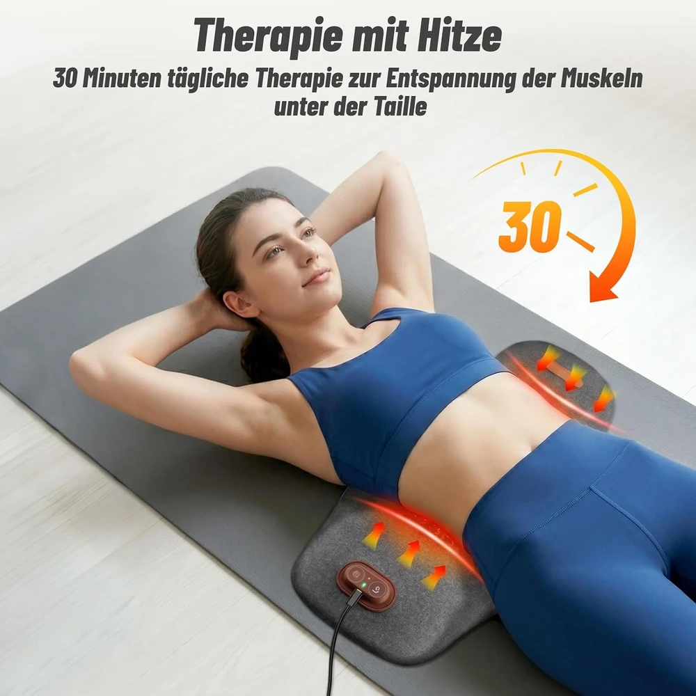 runpeak nugaros masažinė pagalvė su šildymu ir 3 vibracijos lygiais RY-AMJRY-2