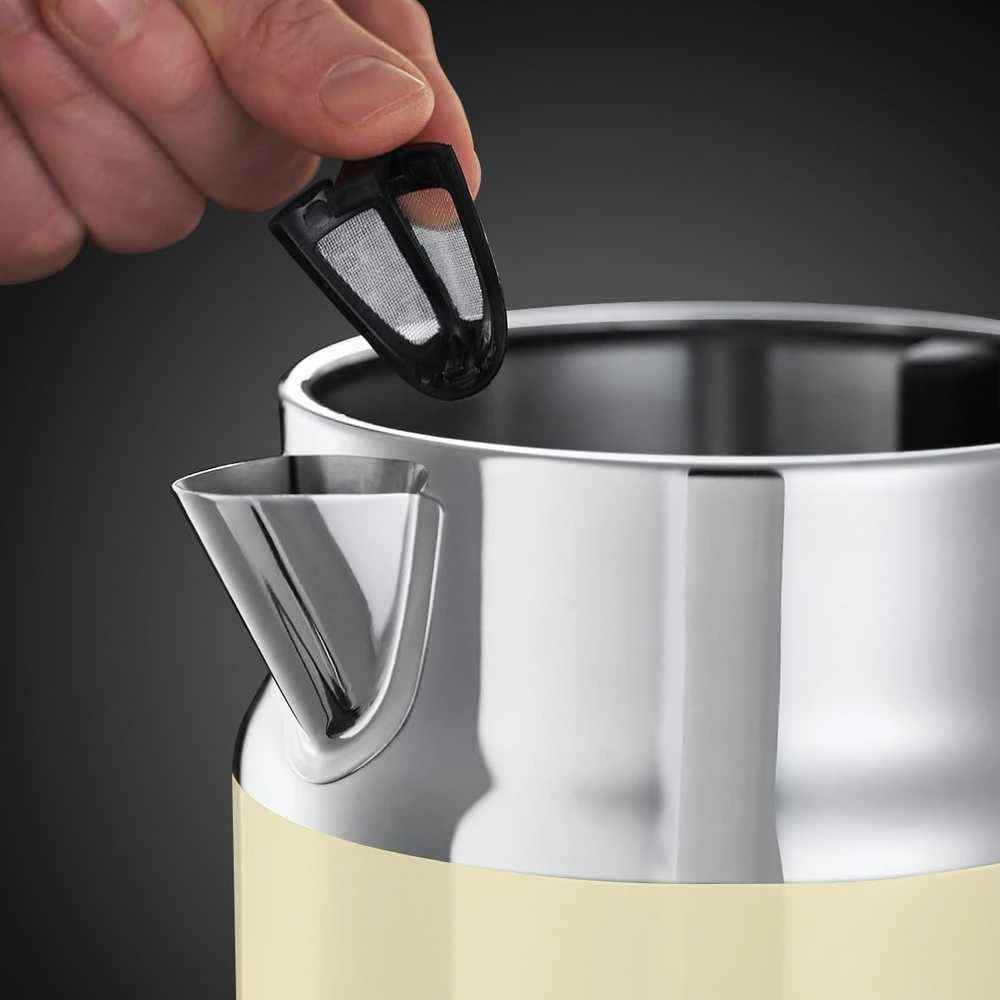 Russell Hobbs elektrinis virdulys 1,7 l, 2400 W, nerūdijančio plieno, kreminės spalvos, Retro 21672-70