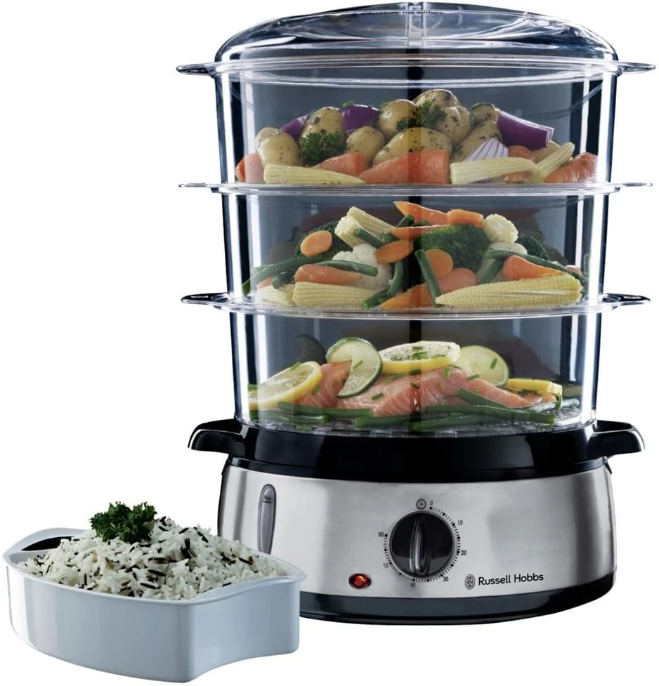 Garų puodas RUSSELL HOBBS Cook@Home 19270-56 steam cooker 9 l 800 W Sidabrinis, Juodas