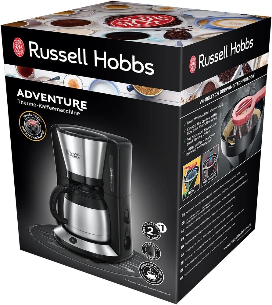 Russell Hobbs lašelinė Kavos aparatas su terminiu ąsočiu 1 l, 1100 W, Adventure 24020-56
