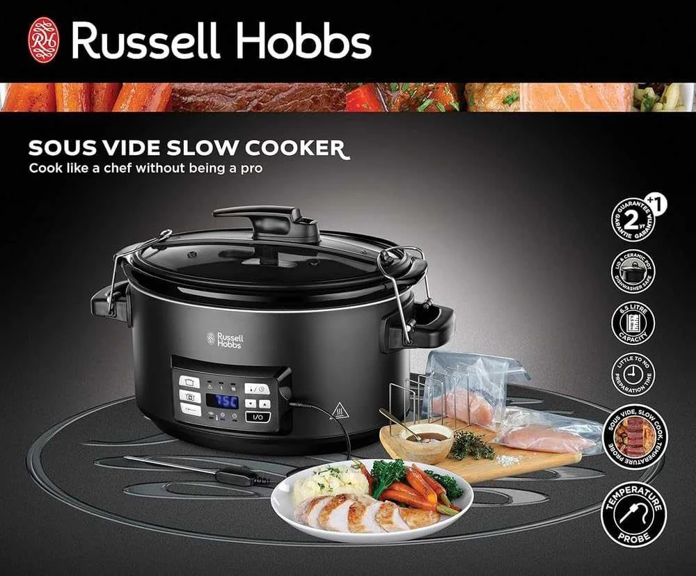 Russell Hobbs lėto virimo puodas, 6,5 l, keraminis indas, 350 W, OLED ekranas, 25630-56