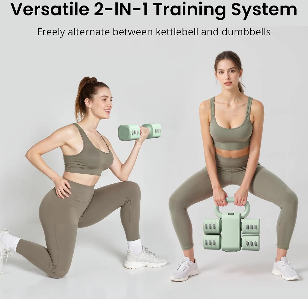 RYGEO reguliuojamas 2-in-1 hantelių ir svarmens rinkinys 1–5.5kg XW-HLZH-PK01