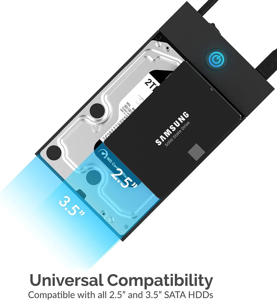 SABRENT diskų dokavimo stotelė SATA HDD ir SSD 2,5/3,5 col., USB-A 5 Gbps EC-KSL3