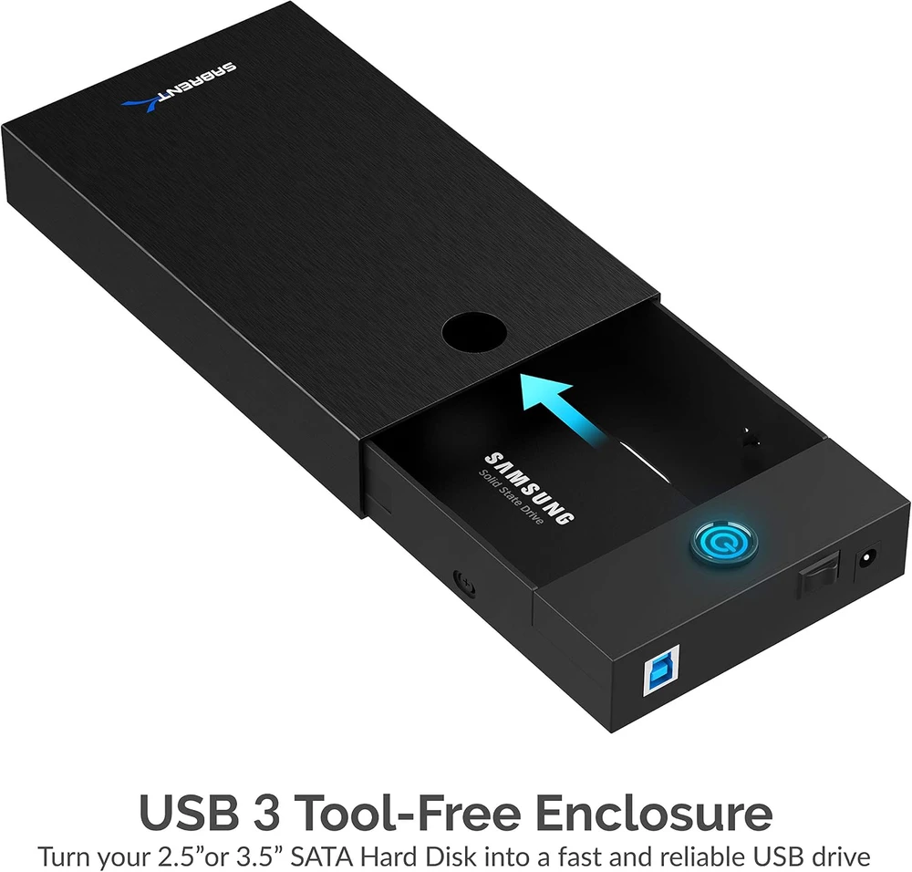 SABRENT diskų dokavimo stotelė SATA HDD ir SSD 2,5/3,5 col., USB-A 5 Gbps EC-KSL3