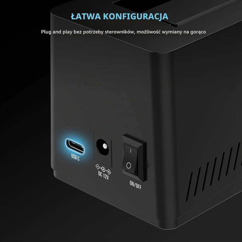 SABRENT SATA SSD ir HDD diskų dokas USB-C 10 Gb/s, 2.5 ir 3.5 col., DS-UC1B