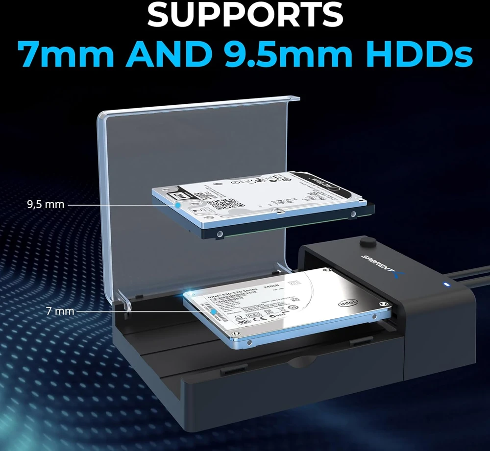 Sabrent standžiųjų diskų dokas USB 3.0 SATA 2.5/3.5 col., UASP, EC-DFLT