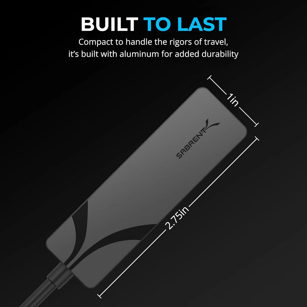 SABRENT USB-C į 5 GbE Ethernet tinklo adapteris su aliuminio korpusu NT-C5GA