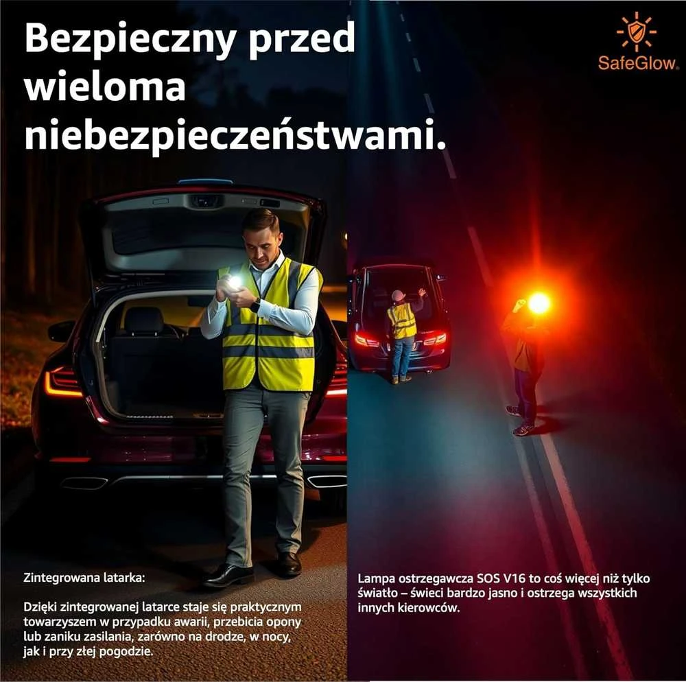 Safeglow V16 įspėjamasis žibintas