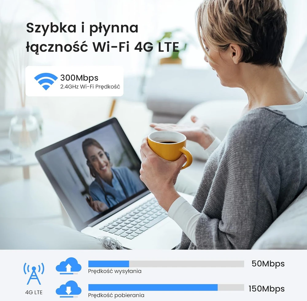 Šakotuvas Tenda 4G LTE maršrutizatorius 300 Mbps, LTE Cat4, 2 keičiamos antenos, 4G03 Pro