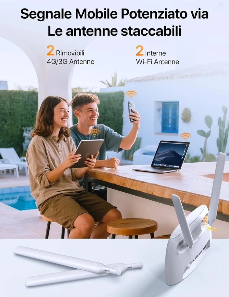 Šakotuvas Tenda 4G LTE Wi-Fi maršrutizatorius Cat4, 300 Mbps, VoLTE, SIM, 4G06