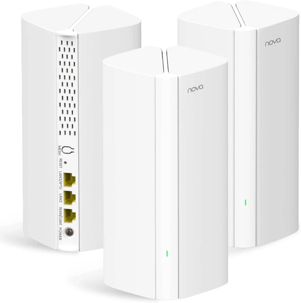 Maršrutizatorius Tenda Mesh Wi-Fi sistema Nova MX12-3 AX3000, Wi-Fi 6, iki 2976 Mbps, 3 vnt.