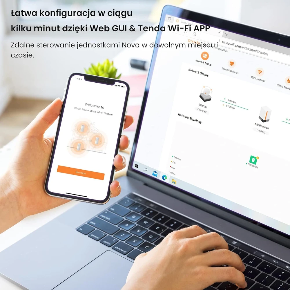 Maršrutizatorius Tenda Mesh Wi-Fi sistema Nova MX12-3 AX3000, Wi-Fi 6, iki 2976 Mbps, 3 vnt.
