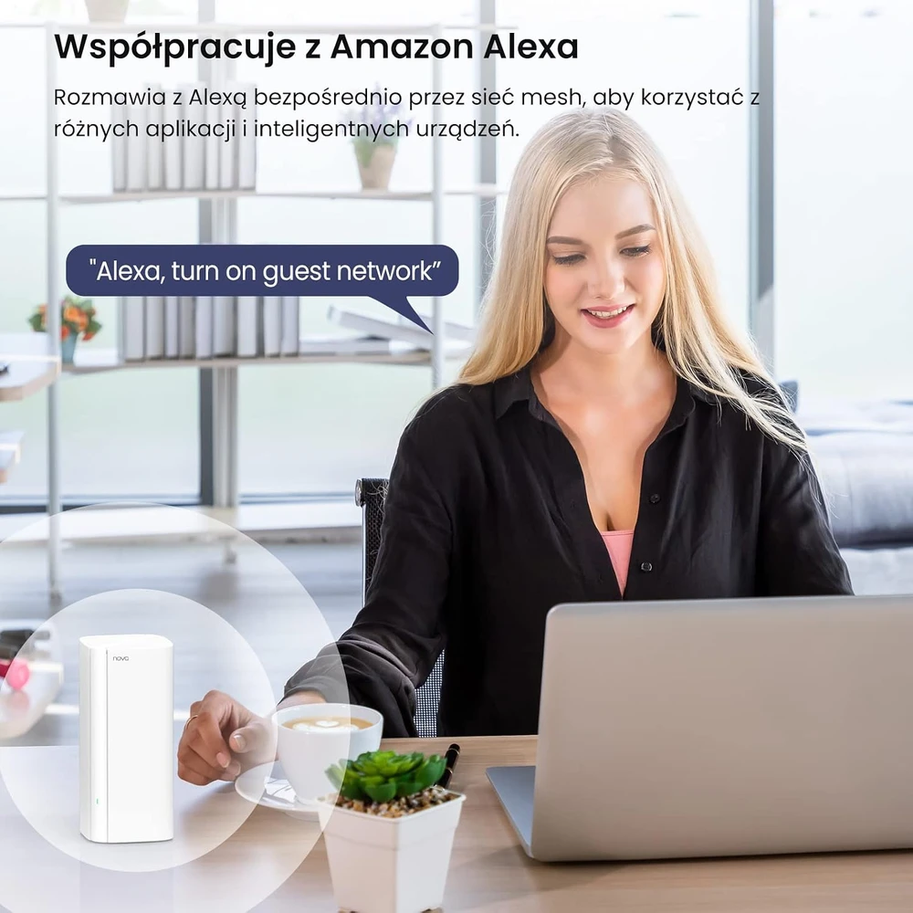 Maršrutizatorius Tenda Mesh Wi-Fi sistema Nova MX12-3 AX3000, Wi-Fi 6, iki 2976 Mbps, 3 vnt.