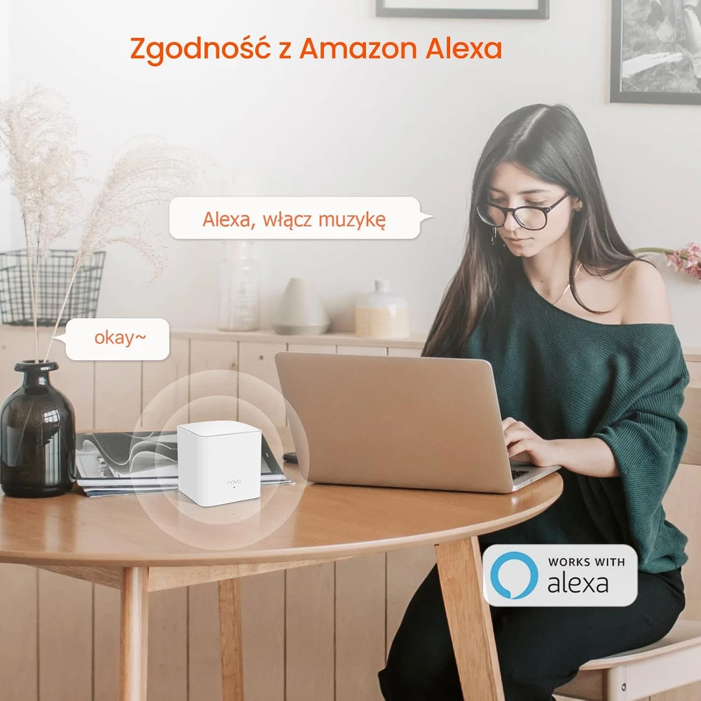 Šakotuvas Tenda Nova MW3 Mesh Wi-Fi sistema su 2 moduliais, dviejų juostų AC1200