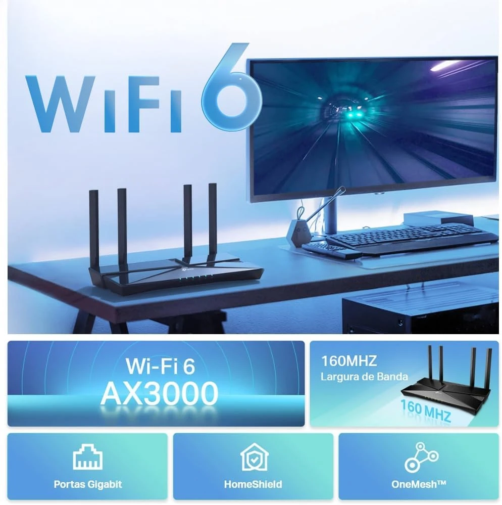 Belaidis maršrutizatorius TP-Link Archer AX53, Wi-Fi 6 (802.11ax), AX3000 (dvijuostis), Gigabit, OFDMA, MU-MIMO