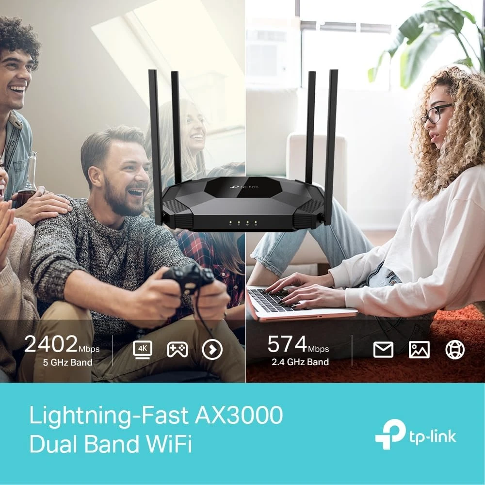 Maršrutizatorius TP-Link Wi-Fi 6 prieigos taškas AX3000 su 2,5G LAN, PoE ir 4 antenomis TL-WA3001