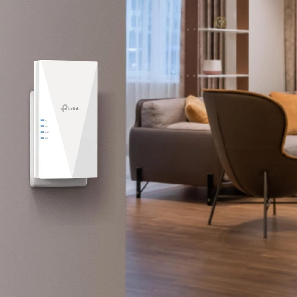 Šakotuvas TP-Link Wi-Fi 6 signalo stiprintuvas AX1500, dviejų juostų, Gigabit Ethernet RE580X
