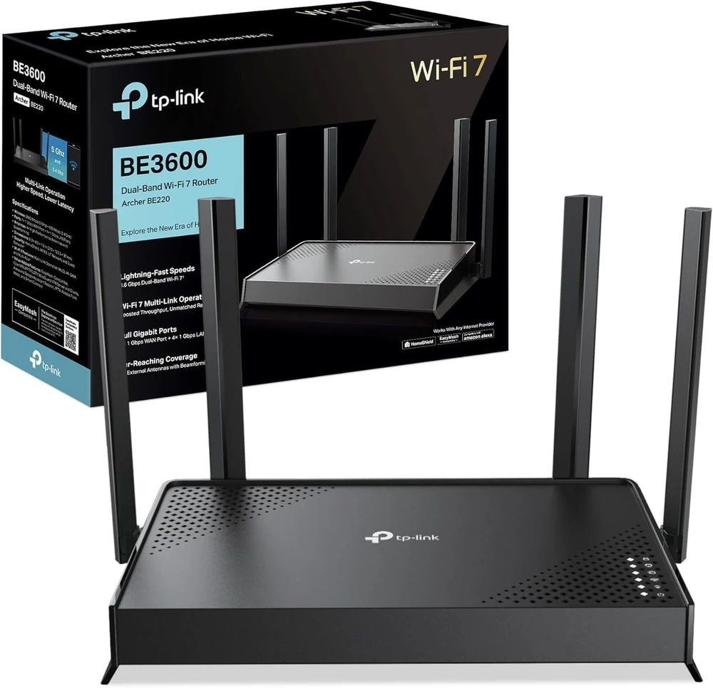 WRL maršrutizatorius 3600MBPS 1000M WRL maršrutizatorius 3600MBPS 1000M 5P Dviejų dažnių ARCHER BE220 TP-LINK 5P