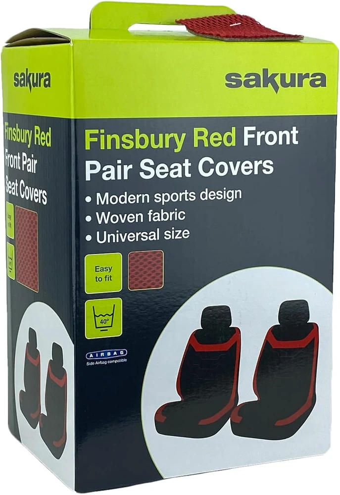 Sakura universalių priekinių automobilio sėdynių užvalkalų rinkinys, raudonas, SS5399