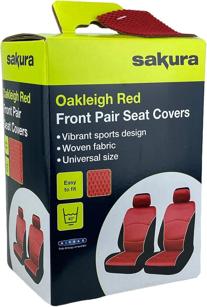 Sakura universalūs raudoni priekinių automobilio sėdynių užvalkalai, SS5402