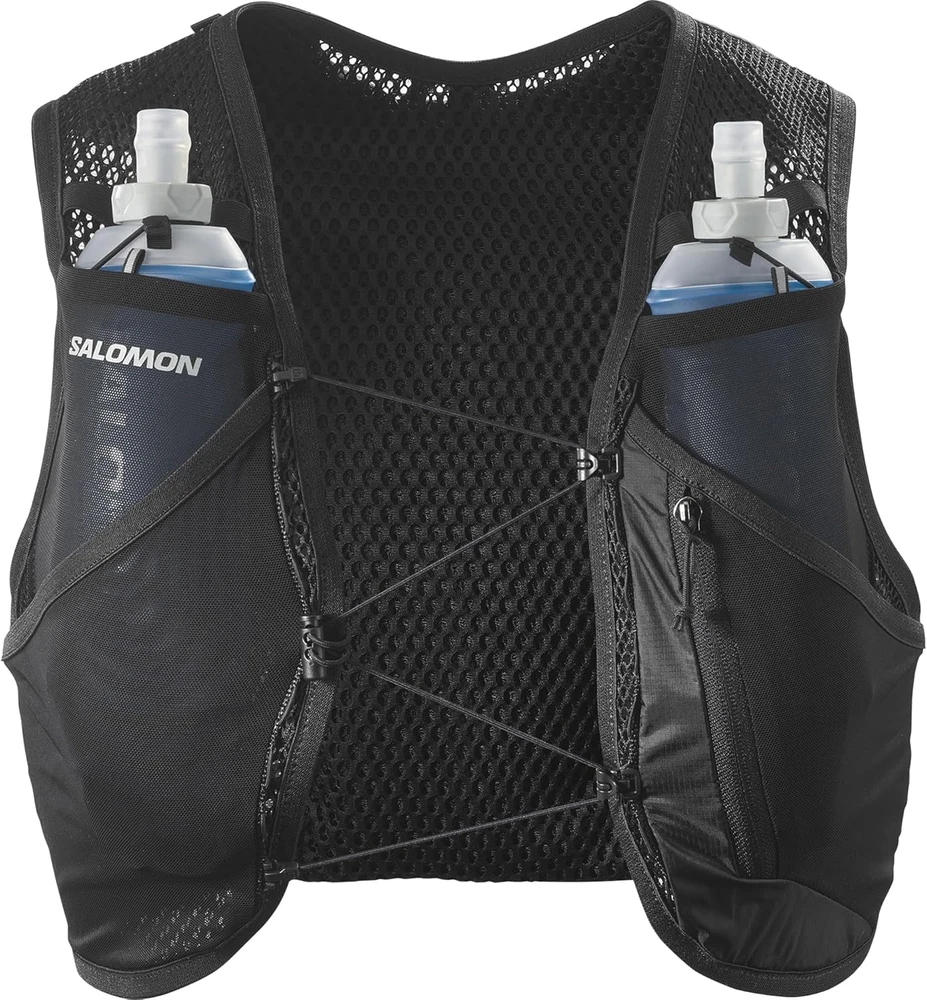 Salomon bėgimo liemenė Active Skin 4 su dviem minkštomis gertuvėmis, juoda, XS dydis