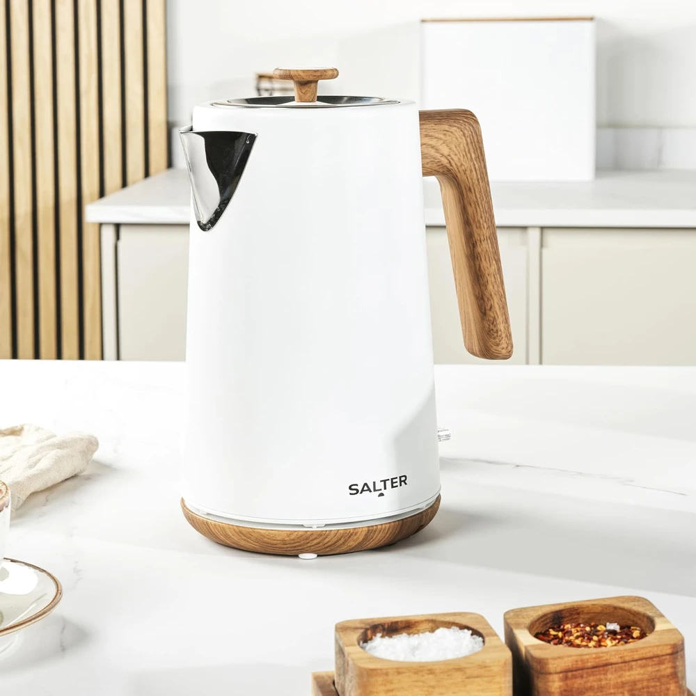 Salter elektrinis virdulys Toronto 1,7 l 3000 W, matinis baltas, su 360° pagrindu ir filtru