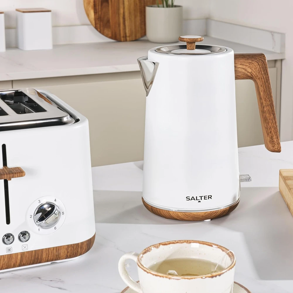 Salter elektrinis virdulys Toronto 1,7 l 3000 W, matinis baltas, su 360° pagrindu ir filtru