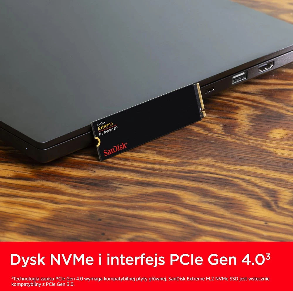 SanDisk vidinis 500 GB M.2 2280 NVMe SSD, PCIe Gen4, 5000 MB/s, SDSSDX3N-500G-G26