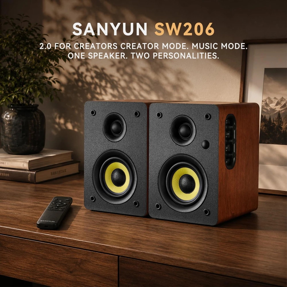 Sanyun lentyninės aktyvios garso kolonėlės 2.0 80 W Bluetooth 5.4 SW206