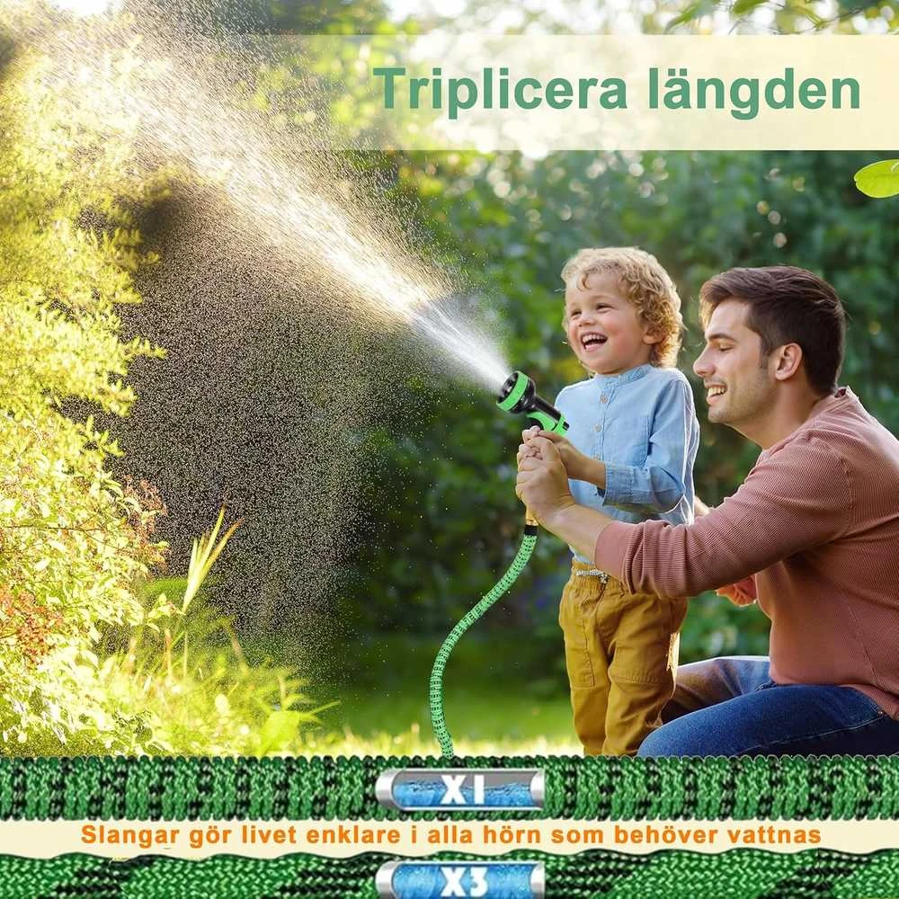 Sapisecret ištraukiama sodo žarna, 22,5 m, TPE, metalinė jungtis, su 10 purškimo režimų