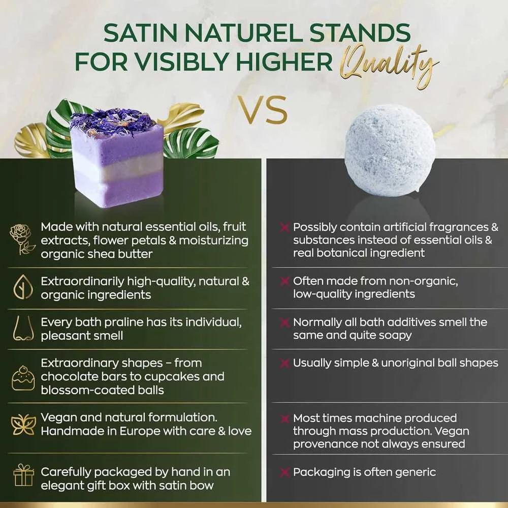 Satin Naturel Organinės vonios bombos, 6 vnt.
