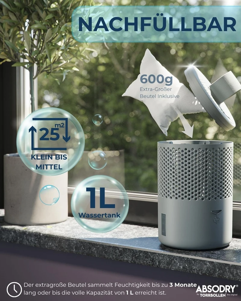 Everbrand ABSODRY drėgmės sugėriklis be elektros iki 25 m², 1 l, Absodry Duo Family Series 6