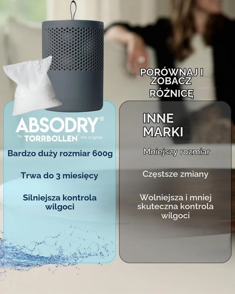 Everbrand ABSODRY drėgmės sugėriklis be elektros iki 25 m², 1 l, Absodry Duo Family Series 6