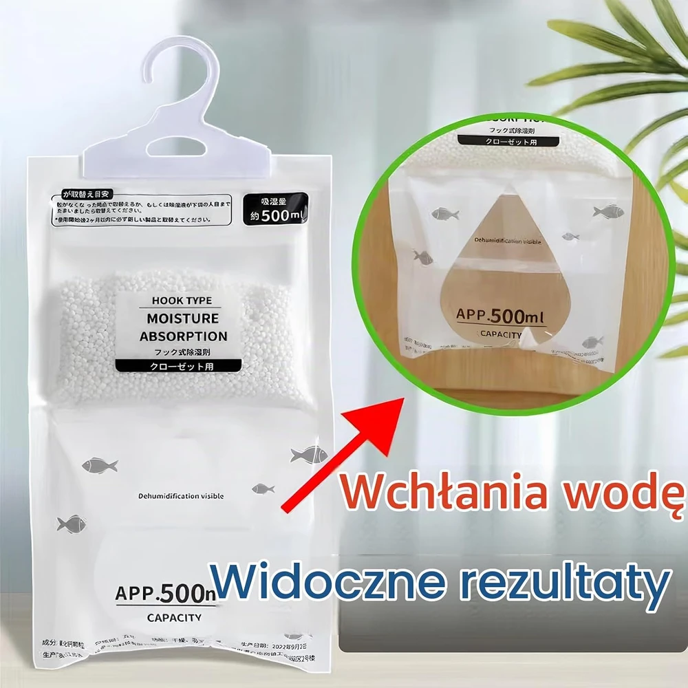 Sausintuvas AHYDFSR pakabinamas drėgmės sugėriklis spintoms ir patalpoms, 10 × 100 g