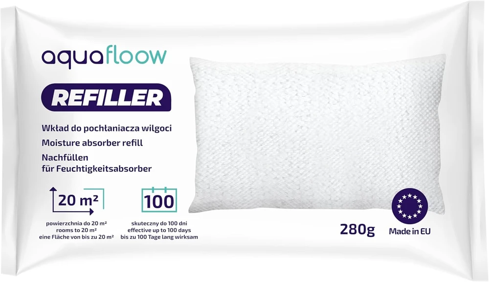 Sausintuvas Aquafloow drėgmės sugėriklio papildymo granulės, 12 × 280 g, iki 20 m², 12_AF54-280