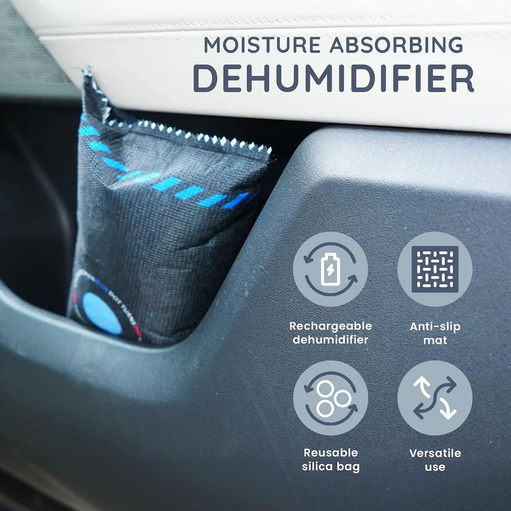 Sausintuvas CUQOO automobilio drėgmės sugėriklis 1kg su neslystančiu kilimėliu