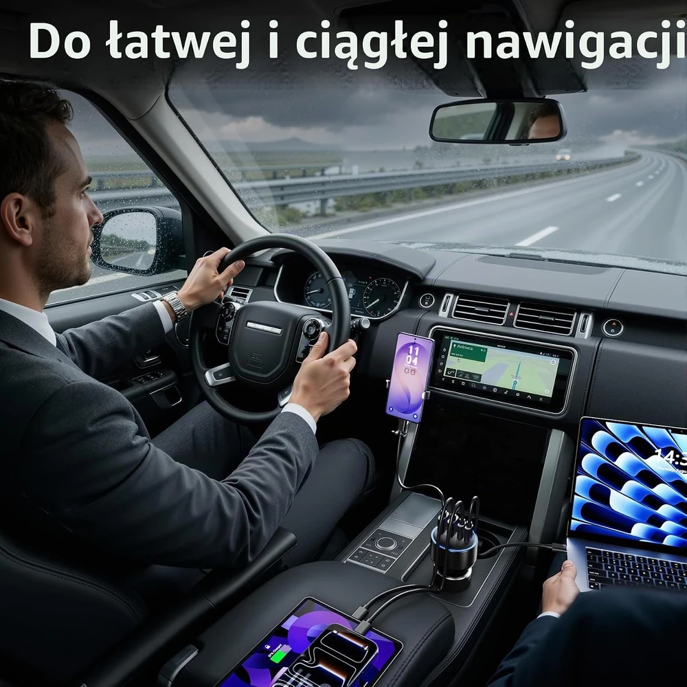 sccvee automobilinis įkroviklis 165 W, 4 USB-A/USB-C prievadai, PD 100 W