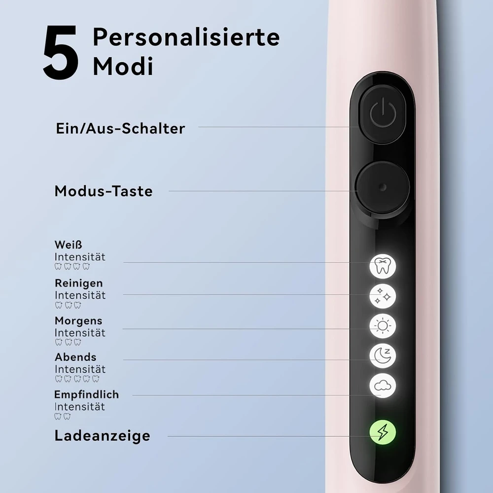 seago elektrinis sukamasis dantų šepetėlis su 8 galvutėmis, USB-C įkrovimu ir dėklu SG-2607