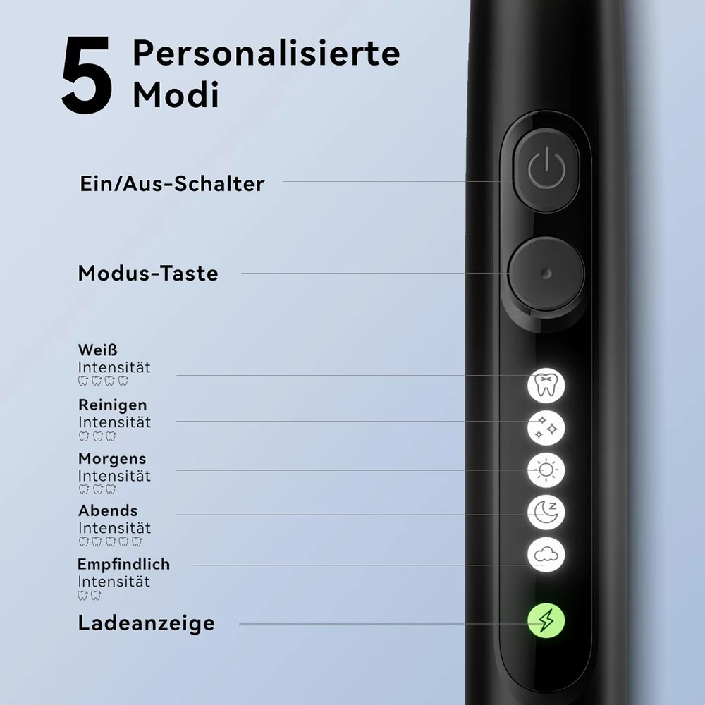 Seago elektrinis sukamasis dantų šepetėlis su 8 galvutėmis, 5 režimais ir USB-C, SG-2607