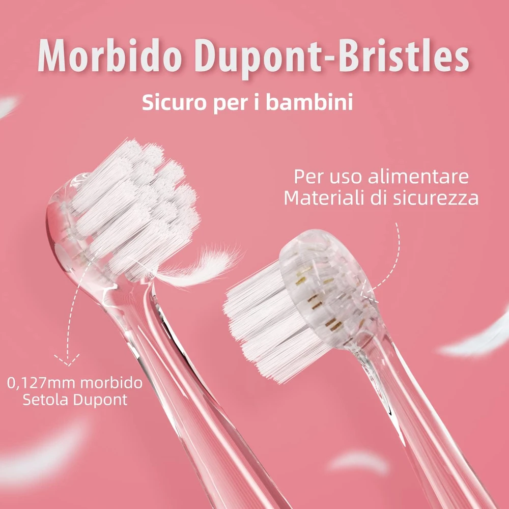 Seago SG-513 Vaikiškas dantų šepetėlis, baltos/rožinės spalvos