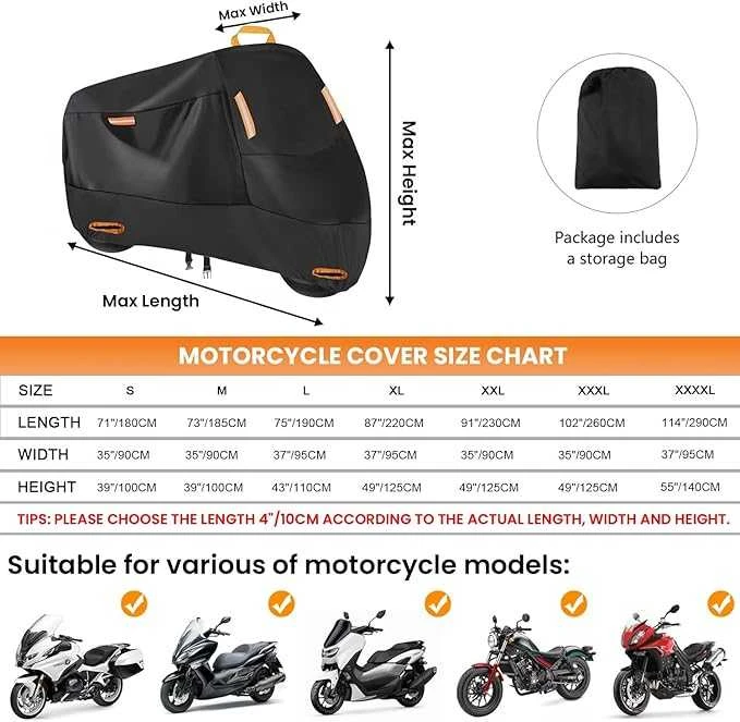 SECELES Vandeniui atsparus motociklo uždangalas