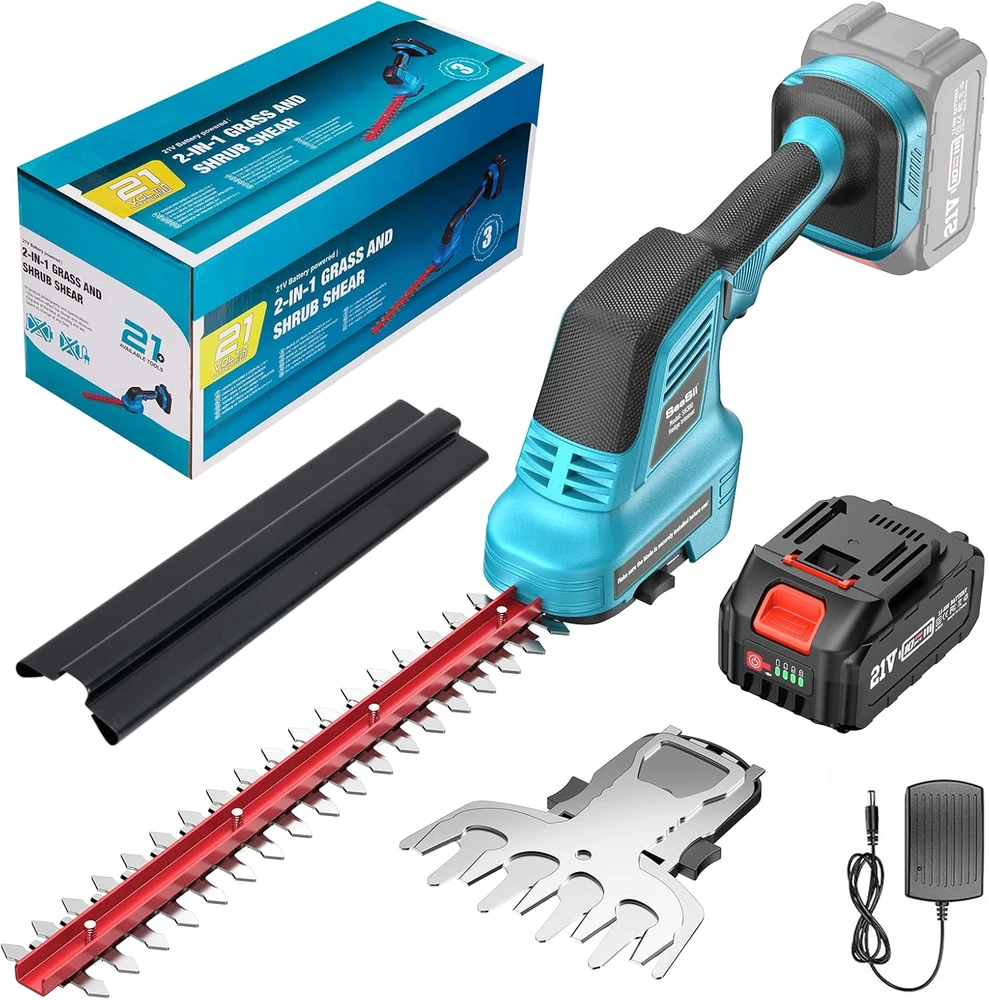 Seesii akumuliatorinės 2‑in‑1 žolės ir krūmų žirklės SH300, 150 mm peilis, 4000 mAh